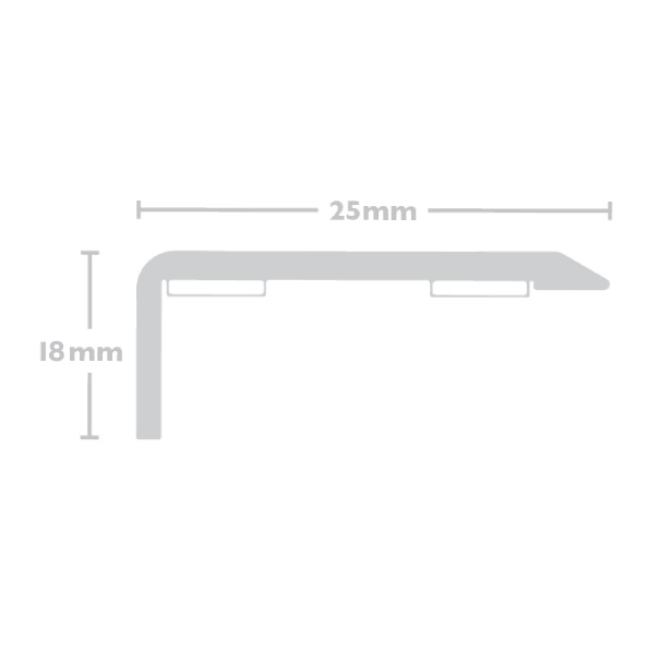 Vinyl Self Adhesive L-Shape Nosing 18mm